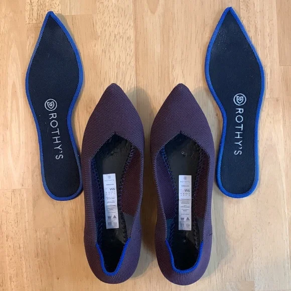 Rothy’s Point Flats, Size 6, Beautiful “Port” Purple (discontinued & rare!) - Picture 2 of 6